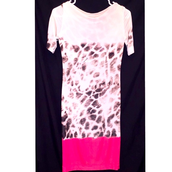 Just Cavalli Dresses & Skirts - Just Cavalli Midi Length Leopard & Pink Dress